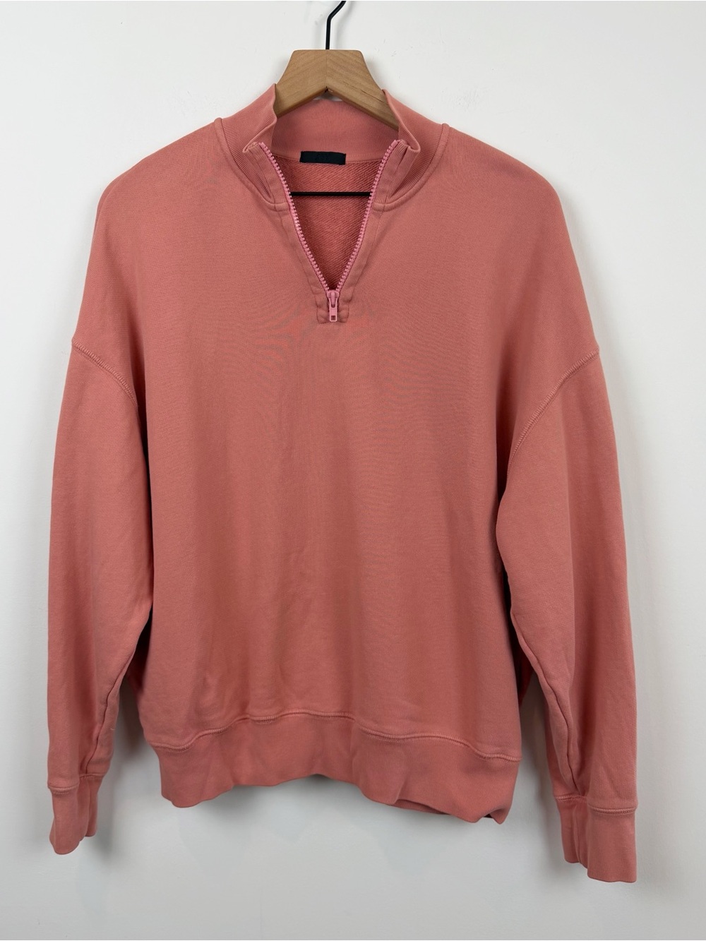 ATM 1/4 Zip Flamingo Pink Pullover Sweatshirt